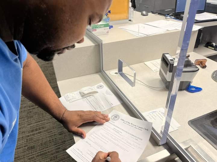 In  just 10 days Monta Homes and me will officially become 1! He’s hard working, caring and follows through on his promises. This week we went down to the Wayne County Clerk to get our marriage license! I’m taking in all these small moments that will make up our lifetime together