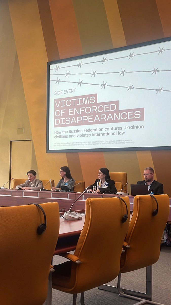 Listening to the victims of enforced disappearances @PACE_News. Tears a streaming down as we relive the stories of torture, deprivation and kidnappings. The husbands of these women are still in captivity. It’s one thing to read in the news and another to hear firsthand