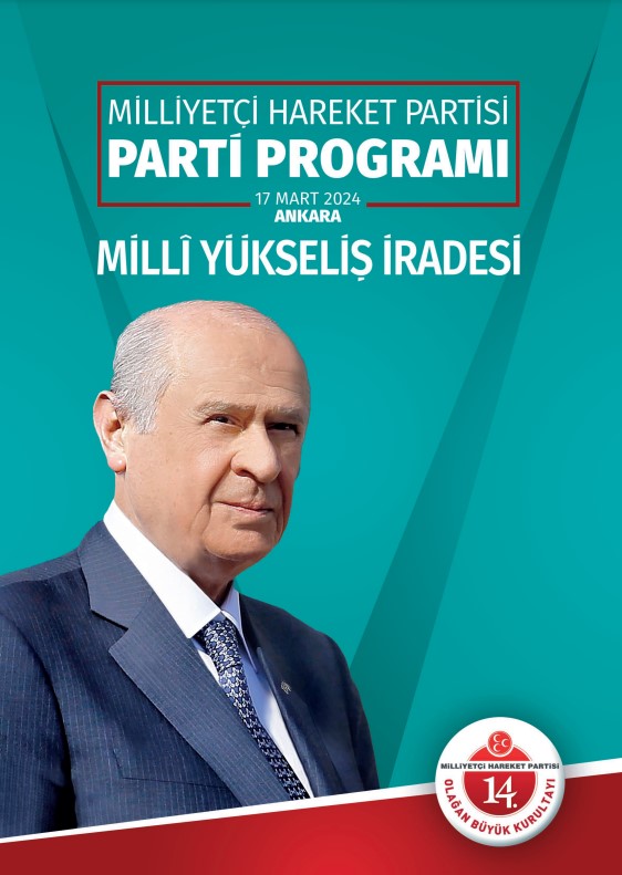 14. Olağan Büyük Kurultayımız'da kabul edilen partimizin 'Milli Yükseliş İradesi' başlıklı programı internet sitemizde yayınlanmıştır. Cumhurbaşkanlığı Hükûmet Sistemi’nin gerektirdiği devlet ve toplum düzeninin bütün kural ve kurumlarıyla tesis edilmesi ile Türkiye'yi 2053