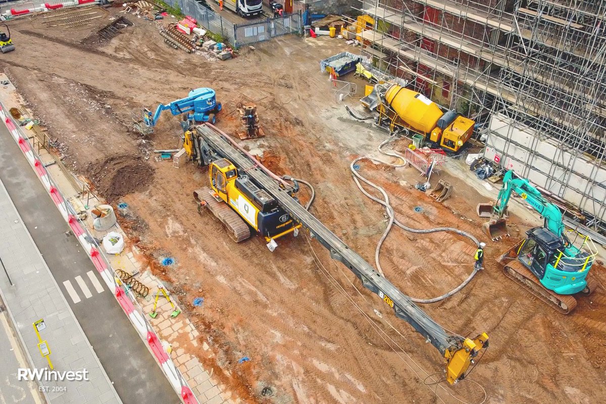 RWInvest's tweet photo. ποΈ - Piling work is complete at Rice Works!
This is a fantastic milestone for the development and site team. Attention is now on mobilising a tower crane and the work required for the structural supporting base.
#rwinvest #constructionupdate #Riceworks #Liverpool