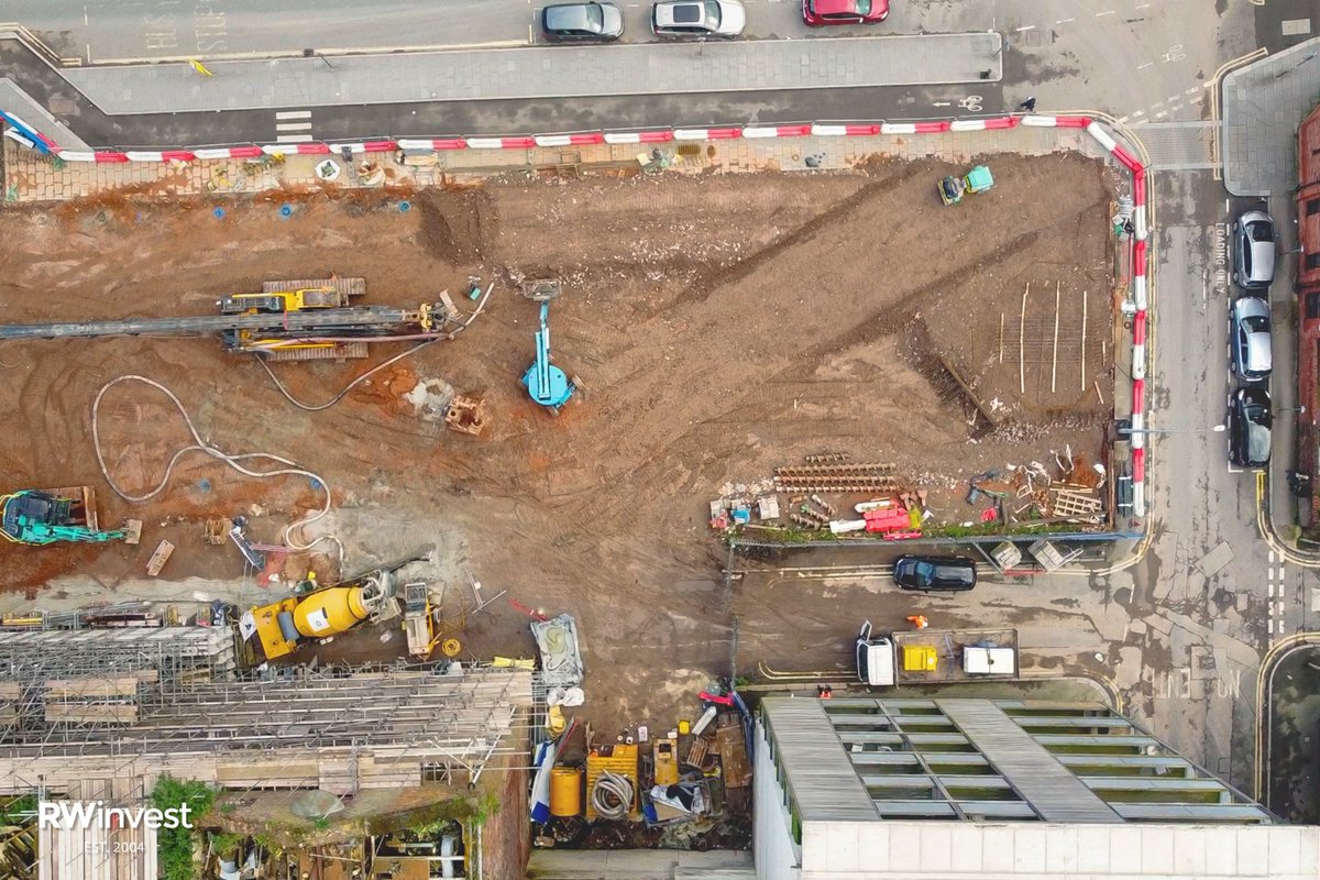 RWInvest's tweet photo. ποΈ - Piling work is complete at Rice Works!
This is a fantastic milestone for the development and site team. Attention is now on mobilising a tower crane and the work required for the structural supporting base.
#rwinvest #constructionupdate #Riceworks #Liverpool
