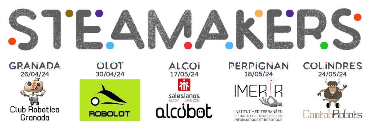El 17 de Mayo toca @alcoibot, la feria de proyectos #SteaMakers de la Comunitat Valenciana. @GVAeducacio @feriasteamakers @ROBOLOT @clubroboticagra @cantabRobots @imerir @arduinoblocks