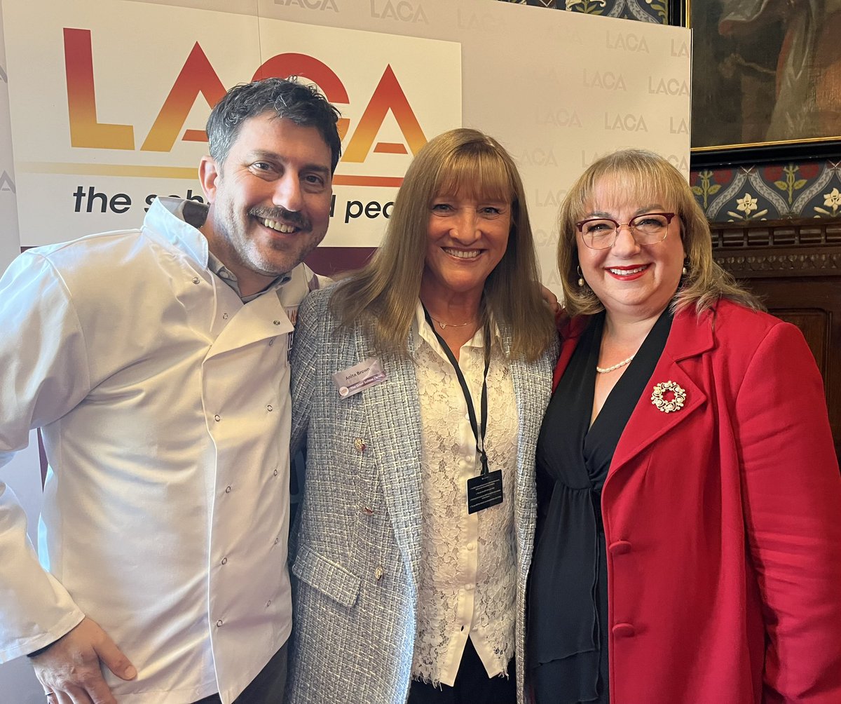 LACA_UK's tweet image. MP @SharonHodgsonMP opens LACA’s #Thegreatschoollunch with Chef Mark Sargeant, highlighting the importance of school meals