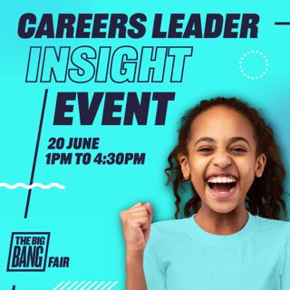 Calling all #careers leaders! Join @BigBangUKSTEM on Thursday 20 June at the #BigBangFair for a special careers leader insight event - just for you! Grow your awareness and understanding of the exciting careers available for your students in STEM. Book your free ticket: