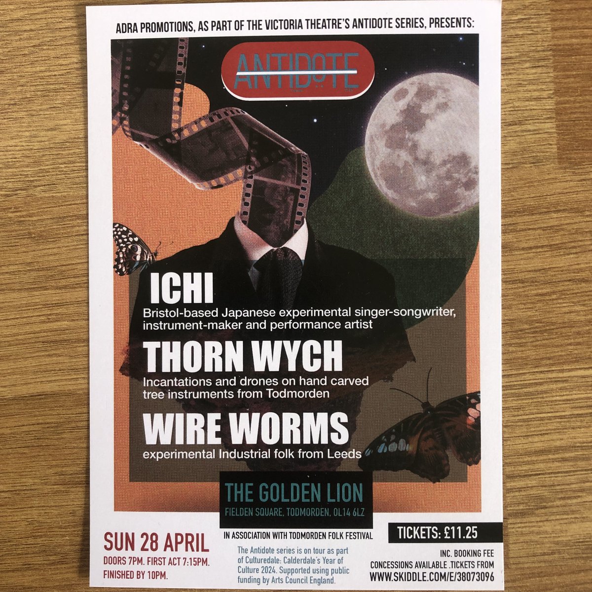 Andy Abbott (@zadanzig) on Twitter photo Nice flyers for the <a href="/ICHIcreator/">ICHI</a>, Thorn Wych and Wire Worms at <a href="/GoldenLionTod/">Golden Lion</a> next week as part of the
<a href="/VicTheatre/">Victoria Theatre Hx</a> Antidote series. Tickets available from skiddle.com/whats-on/Oldha… Nice flyers for the <a href="/ICHIcreator/">ICHI</a>, Thorn Wych and Wire Worms at <a href="/GoldenLionTod/">Golden Lion</a> next week as part of the
<a href="/VicTheatre/">Victoria Theatre Hx</a> Antidote series. Tickets available from skiddle.com/whats-on/Oldha…