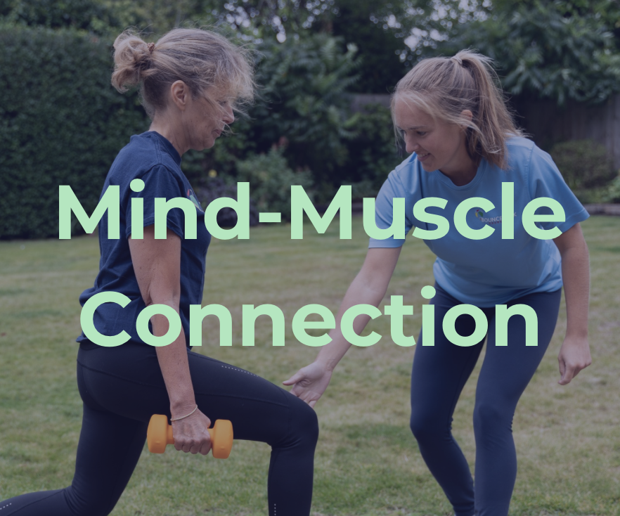 Mind-Muscle Connection! 🧠💪 In some of our classes, I encourage our members to place their hand on the muscle that it is working to feel the muscle contract. Touching your muscle during strength training can help engage it through a concept called 'mind-muscle connection'