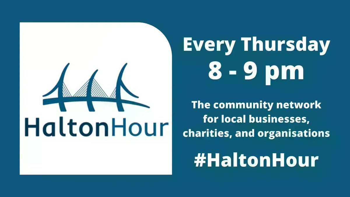 Here's your reminder to join us later for some #community #networking this evening. Tell us all about your news, products, services, events, workshops, gigs, art, launches, fundraising, and more! #⃣ #HaltonHour 📆 Tonight 🕗 8pm - 9pm