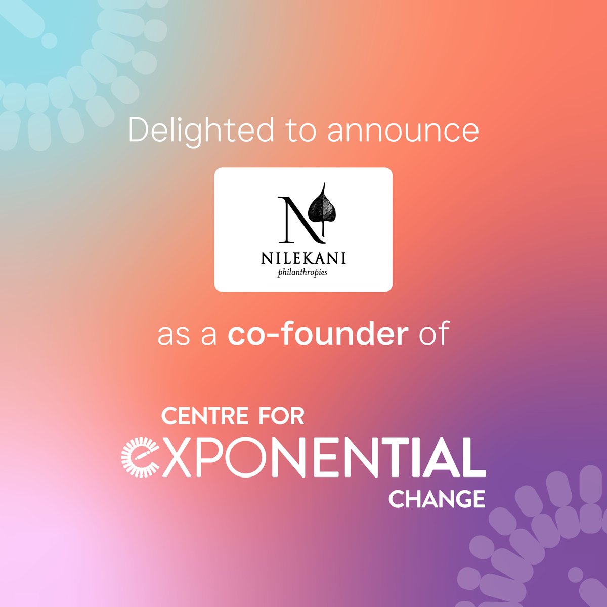C4EC_Foundation's tweet photo. We’re excited to announce our newest co-founder - Nilekani Philanthropies, founded by Rohini Nilekani &amp; @NandanNilekani.

Visit our website to know more about the Centre for Exponential Change:
https://t.co/TdoAduxDCU

#C4EC #ExponentialChange #SocialInnovation #Collaboration https://t.co/Qzk7gKwqip