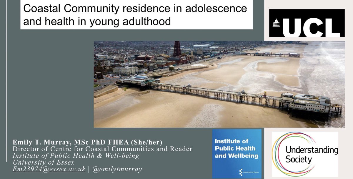 🚨 New paper alert! 🚨 Adolescents in deprived coastal areas of England have worse health up to 11y later vs peers inland. @usociety data 2009-20. 🧵 Link here: tinyurl.com/ydmfv44m @EssexIPHW @UCLGlobalYouth @Uni_of_Essex @icls_info @SLLShome