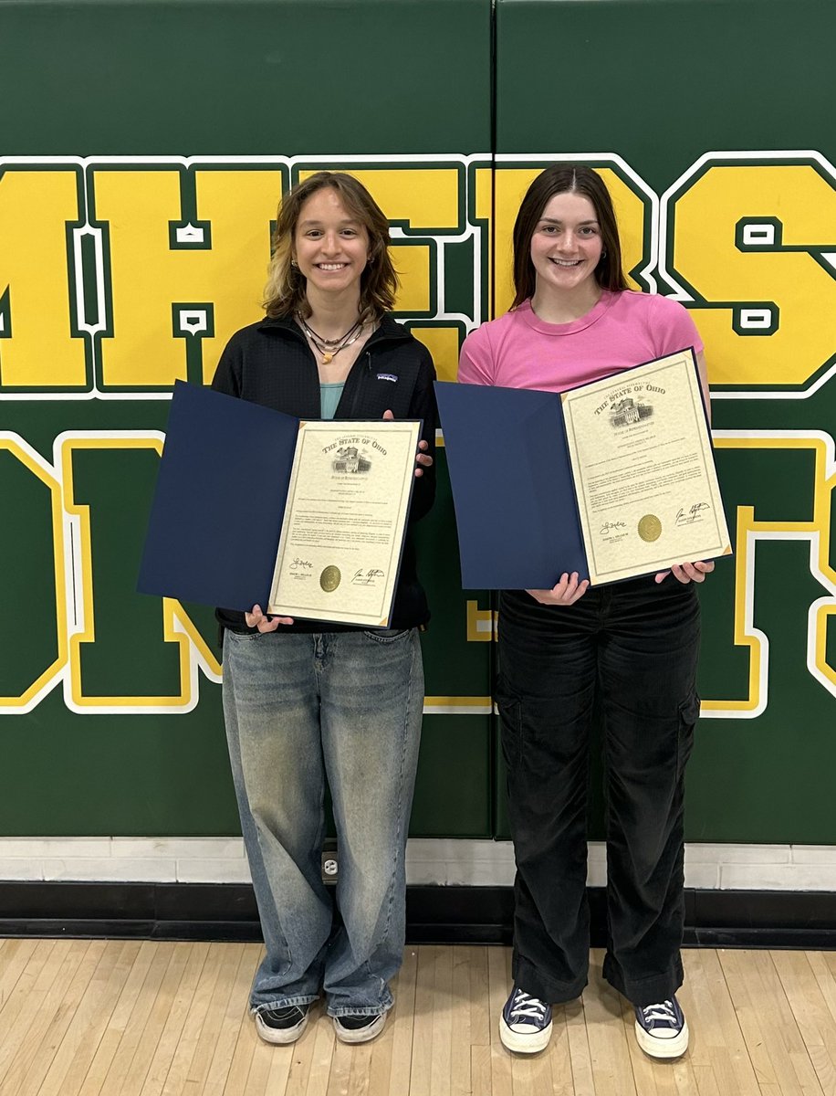 Thank You to @RepJoeMiller for recognizing the achievements for Swimmers, A.J. Sliman & Grace Grove!!! We appreciate your support of our Student-Athletes and our School District!