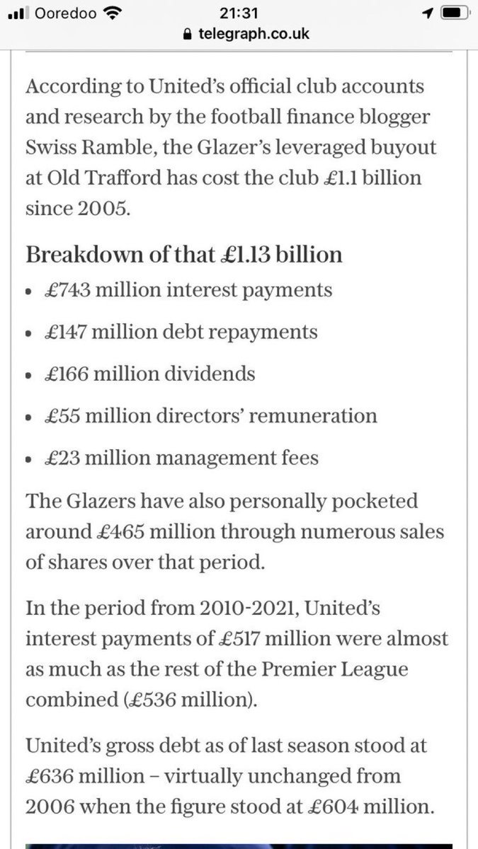 I’m fed up with this club what we’re going through is far worse than the 30 years Liverpool had without a league title #GlazersOut