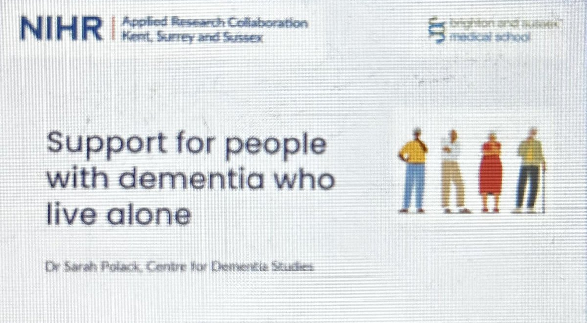 Dr Sarah Polack&lt;bsms.ac.uk/about/contact-…&gt;, Research Fellow, <a href="/BSMS_CDS/">Centre for Dementia Studies</a> <a href="/BSMSMedSchool/">BSMS</a> 
talking at #DRC2024 about Support for people with dementia who live alone