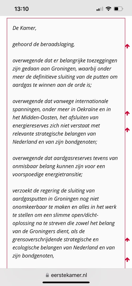 Motie 50PLUS: GroningenGas
36.441, G
Verzoekt regering sluiting nog niet onomkeerbaar te maken.
Zoek slimme open/dicht oplossing die zowel het belang van de Groningers dient, als de grensoverschrijdende strategische en ecologische belangen van Nederland en van zijn bondgenoten.