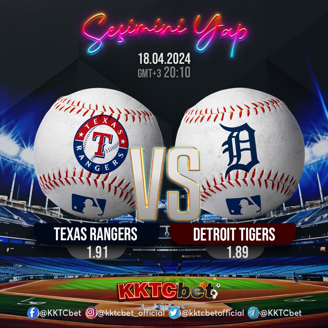 Seçimini Yap! Texas Rangers - Detroit Tigers - Favorin Kim? #matchday #kazan #favorite #win #match #followus #baseball #baseballcap #baseballlife #baseballgame #baseballplayer #baseballseason #baseballislife #mlbbhighlights #MLB