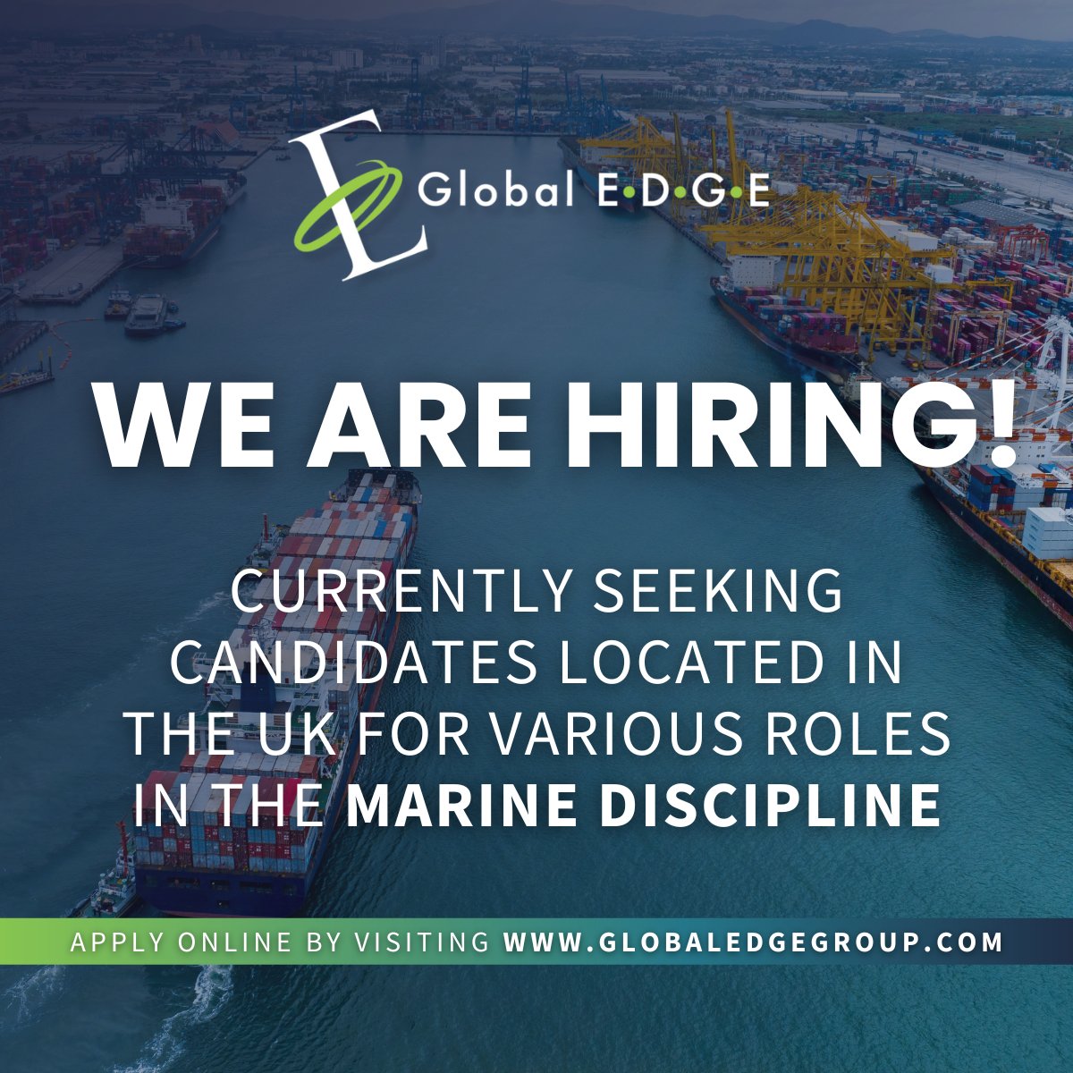 Candidates may apply by visiting globaledge.info/4a0JTtA

#TheGlobalEdge #UK #Marine #MarineJobs #Logistics #MarineShipping