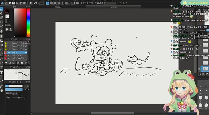 #虹河ラキ
こちらラキ画伯の運営から与えられたお題のイラストたちですwww 