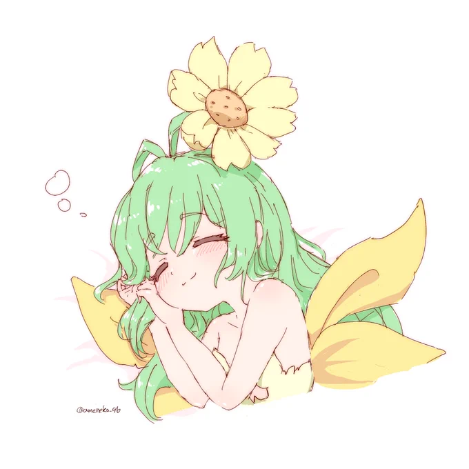 #リプきたキャラの顔だけ描くすやすやアルラウネ 