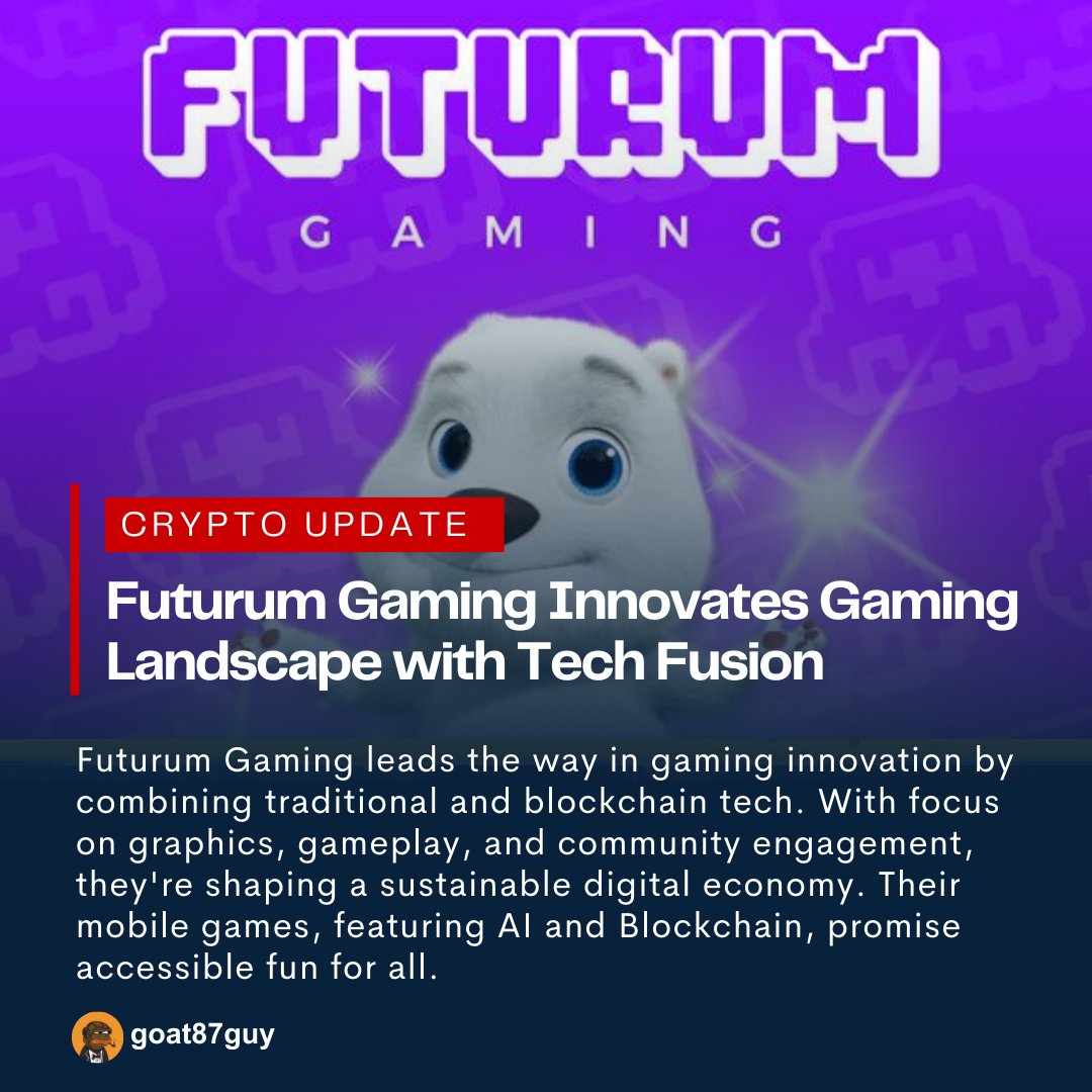 Success in gaming lies in graphics, gameplay, and community. @futurum_gaming, pioneering this ethos, blending tradition with blockchain tech for a sustainable digital economy. Their mobile games, featuring AI and Blockchain, are accessible, educational, and fun for all! 🎮🚀