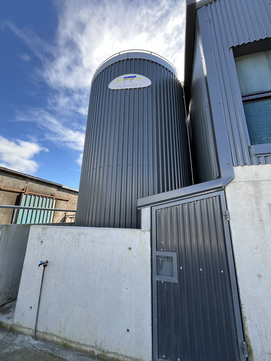 Another satisfied customer! 

This sleek new SwiftCool Silo with charcoal grey cladding is a sight to behold. 🐄

 #Dairymaster #FarmingInnovation #HappyCustomer #MilkTank #SiloTech #IrishAgri #EfficientFarming