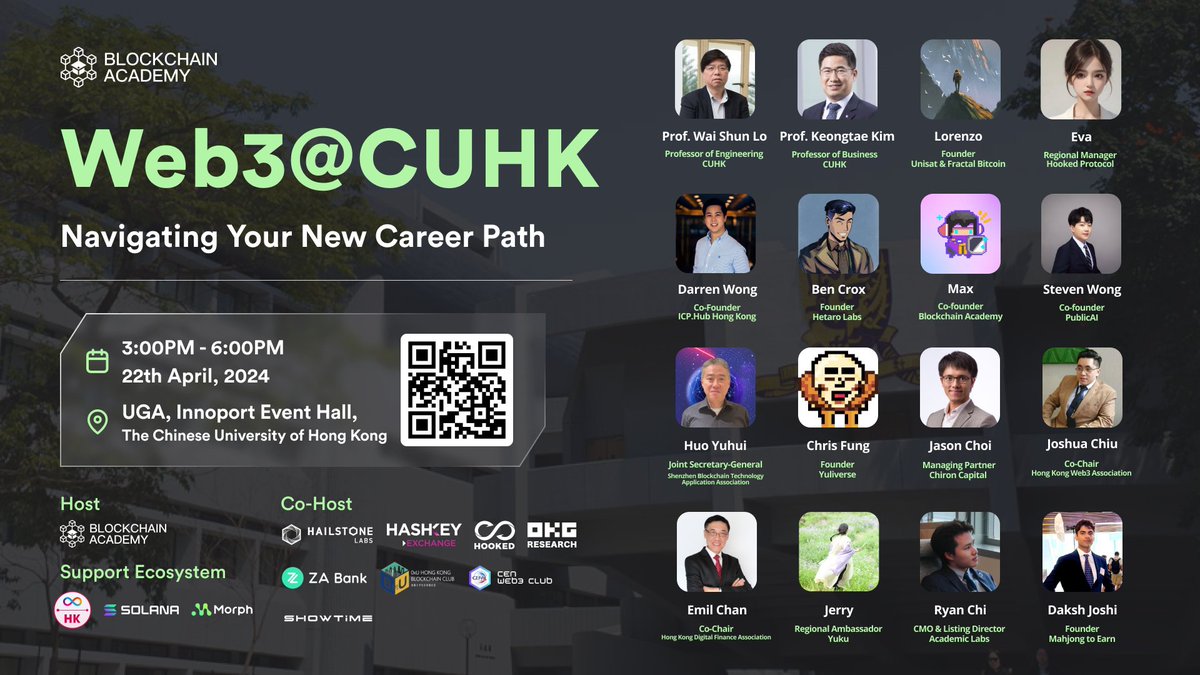 💡 Transform your career at Web3@CUHK! 🌟 Network with experts and jumpstart your future in Web3 and AI! 📆 April 22, 3:00-6:00 PM 📍 UGA, Innoport Event Hall, The Chinese University of Hong Kong 🎟️ Secure your spot! lu.ma/qcr2aya8 🚀 Explore career horizons!…