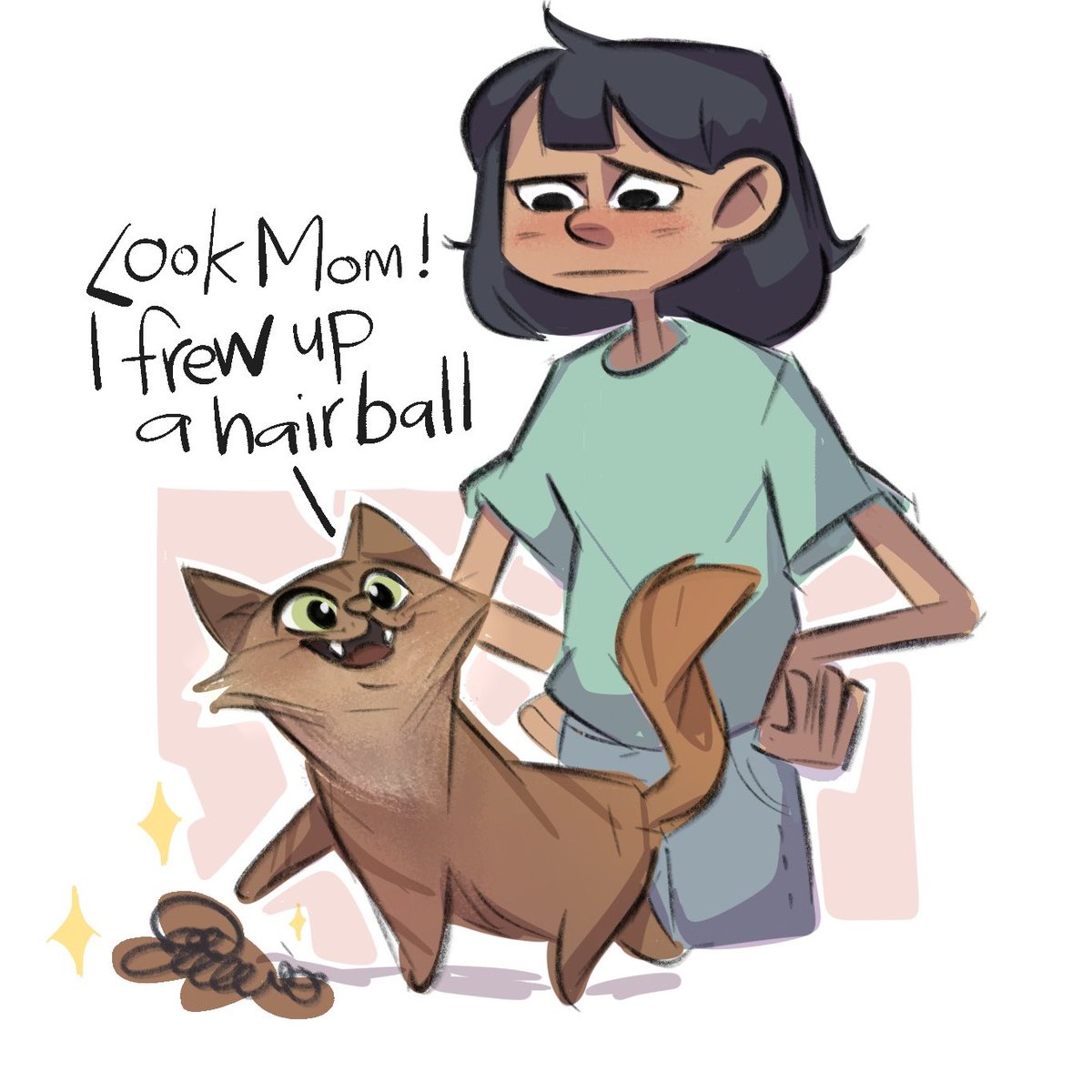anibushry's tweet photo. Lilo loves leaving me gifts (mostly hairballs and dingleberries stuck to her butt) https://t.co/NWHeYwippD