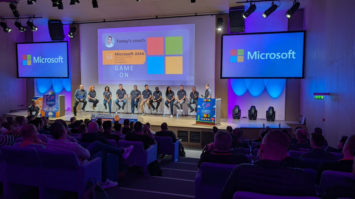 MemSummit's tweet photo. Microsoft AMA 🙌

Awesome to have so many great people from @MSIntune on stage to answer questions from our attendees!

#MEMSummit #MsIntune https://t.co/8AsTVXNZe7