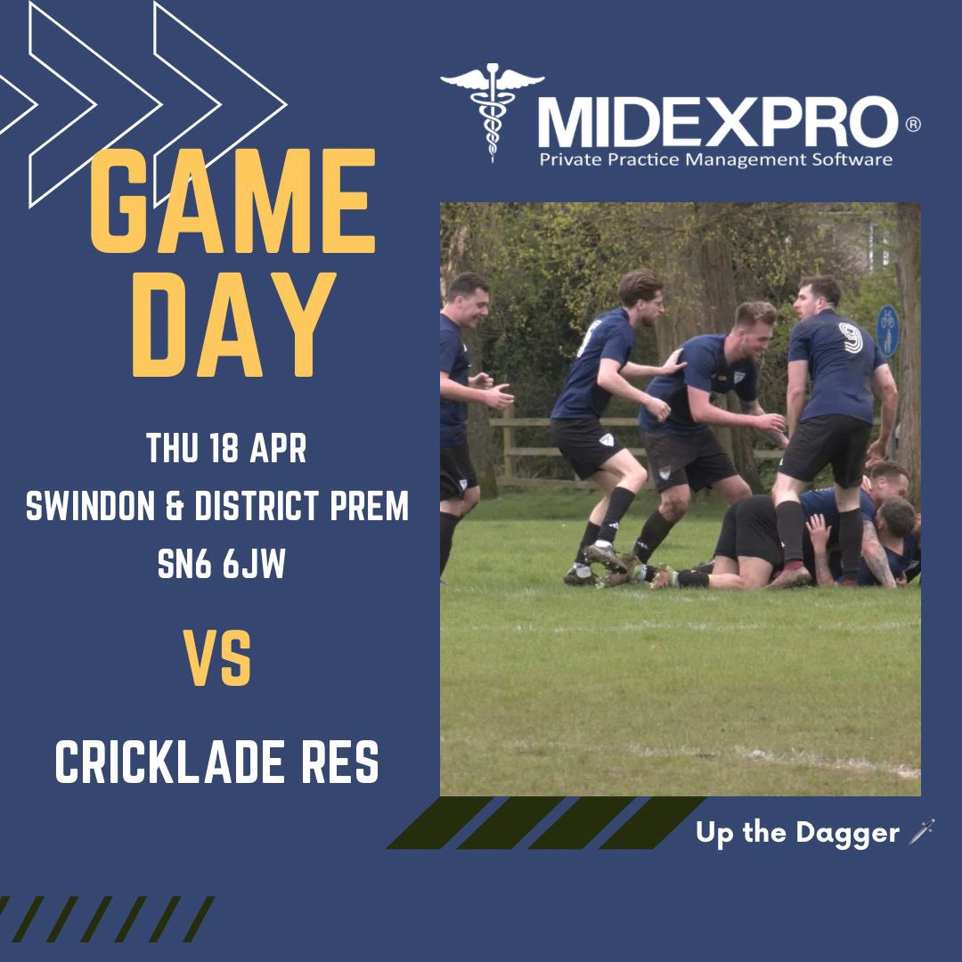 GAMEDAY | Klopp would be fuming with how often we’re playing.

We head to Cricklade this evening on the hunt for 3 points to keep on moving up that table after our 2 previous fantastic results. 

Three to go.

Up the Dagger🗡️