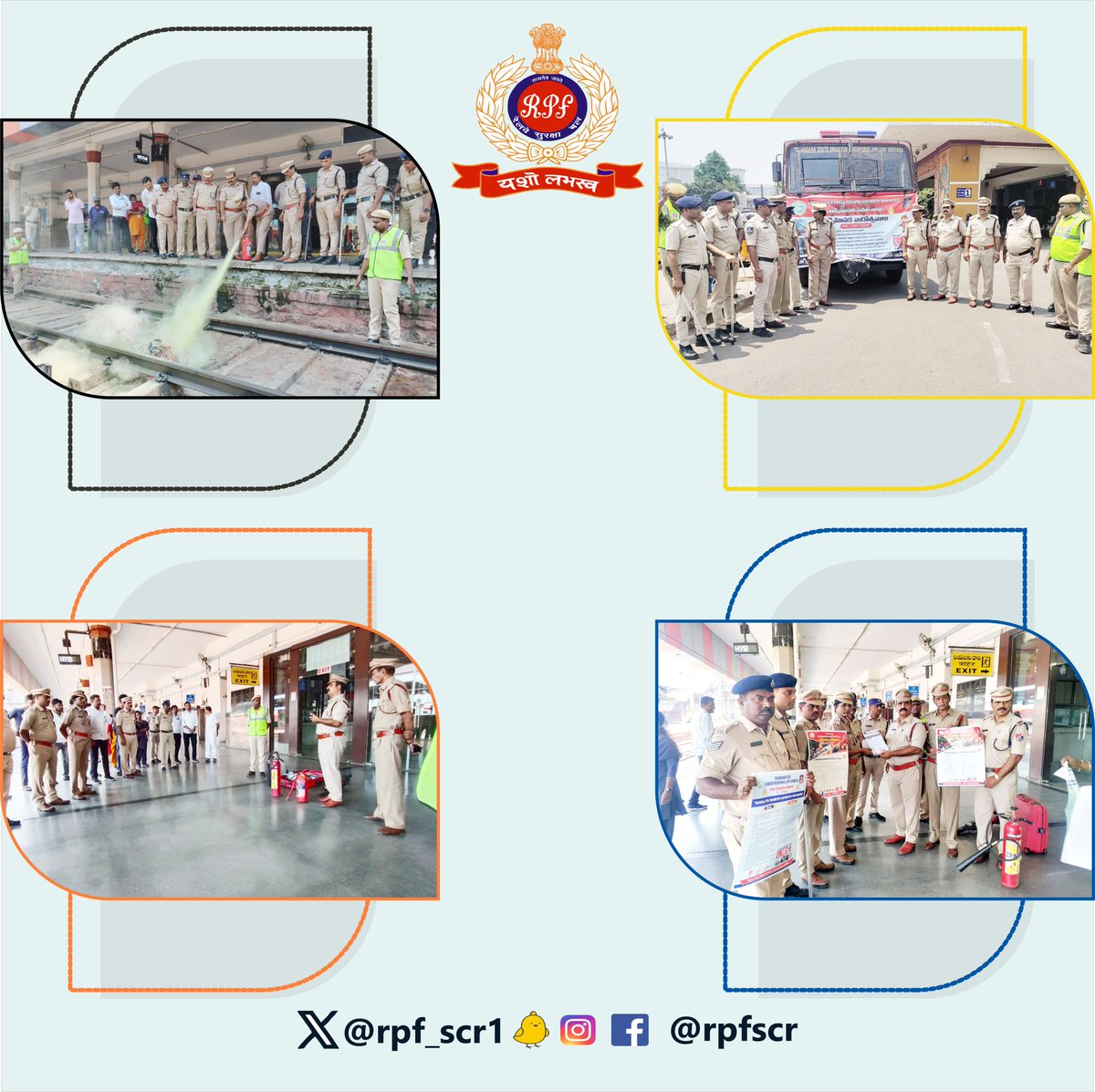 Experience the power of preparedness. 
Telangana's Fire Department hosts a Mock Drill in #Hyderabad station with #RPF & #GRP, showcasing teamwork, precision & public safety commitment. #SentinelsonRail #SafetyDrill #WeServeAndProtect
@RPF_INDIA @RailMinIndia @rpfscr_sc