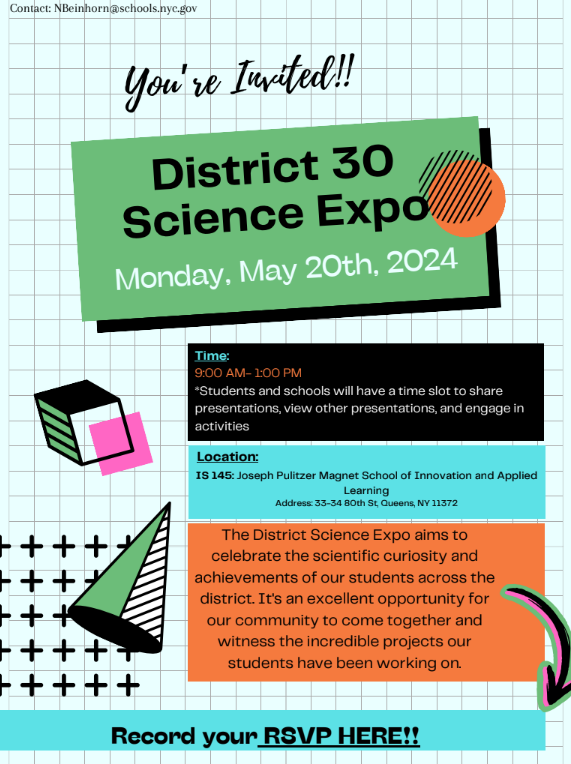 D30 Community Members- Join us for our upcoming District Science Expo on Monday, May 20th!