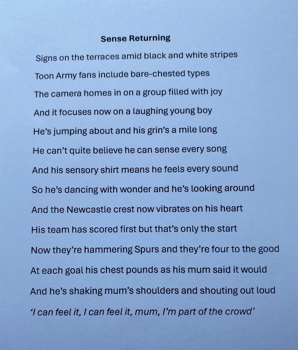 Barrie Hawker (@barriehawker) on Twitter photo Was moved to tears watching the <a href="/NUFC/">Newcastle United</a> collaboration with <a href="/RNID/">RNID</a> and inspired to poetry <a href="/AMcMillanPoet/">Andrew McMillan</a> Was moved to tears watching the <a href="/NUFC/">Newcastle United</a> collaboration with <a href="/RNID/">RNID</a> and inspired to poetry <a href="/AMcMillanPoet/">Andrew McMillan</a>