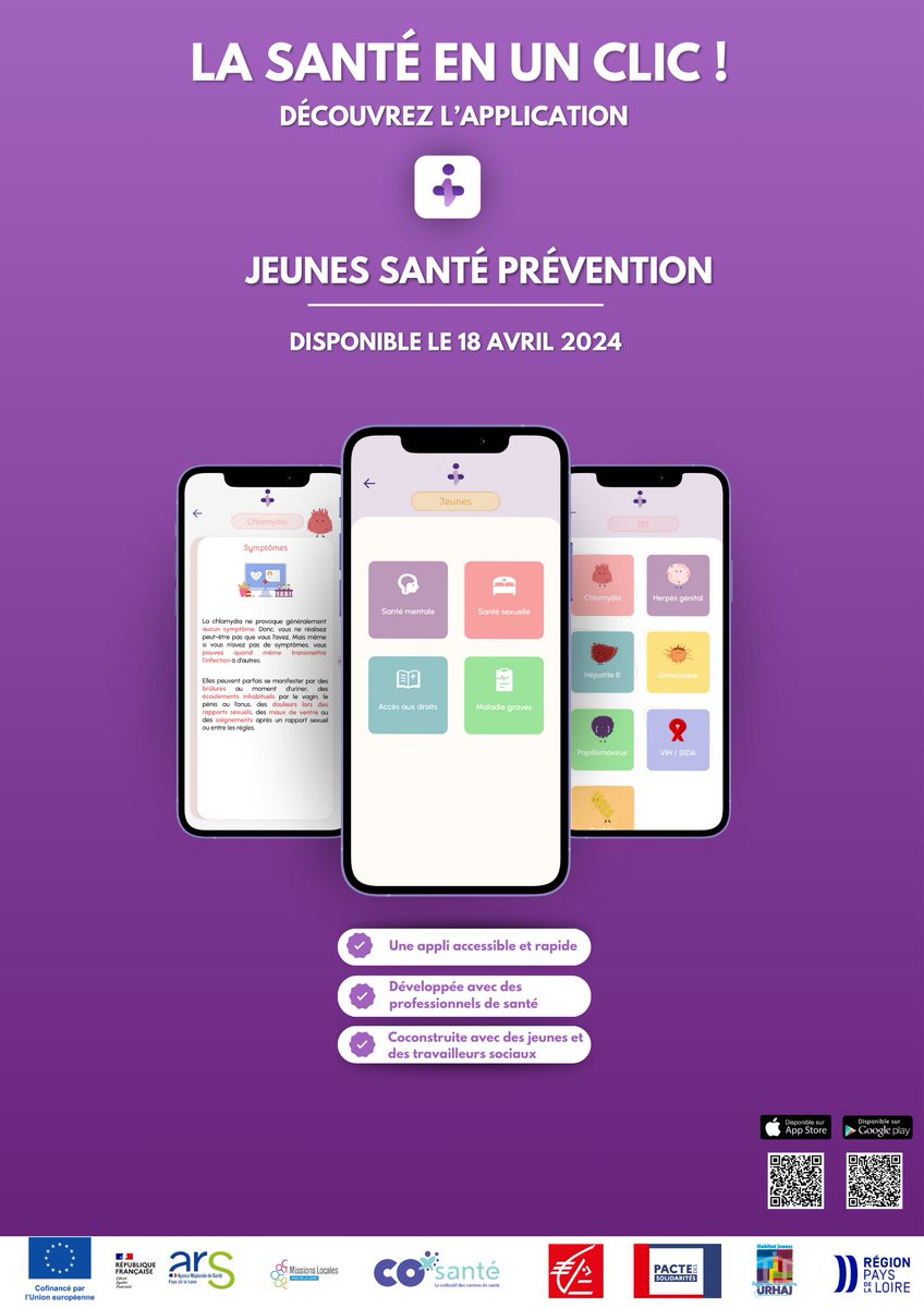 📱Lancement de l’application Jeunes Santé Prévention ce jour ! Après plus d’un an de travail nous avons le plaisir de vous annoncer la sortie officielle de notre application Jeunes Santé Prévention sur Iphone et Android.