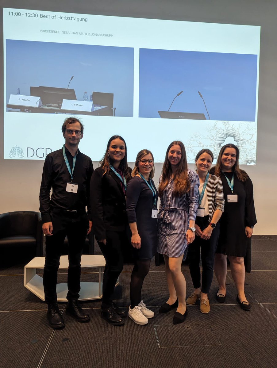 LHI scientist Camila Melo @cami93melo (2nd from left) was third best of DGP-Herbsttagung (cell biology section). She also showed her work at DGP meeting 2024: 'Senolytics reverse senesence-mediated fibrotic changes ex vivo in human precision cut lung slices”. Congratulations! 👏