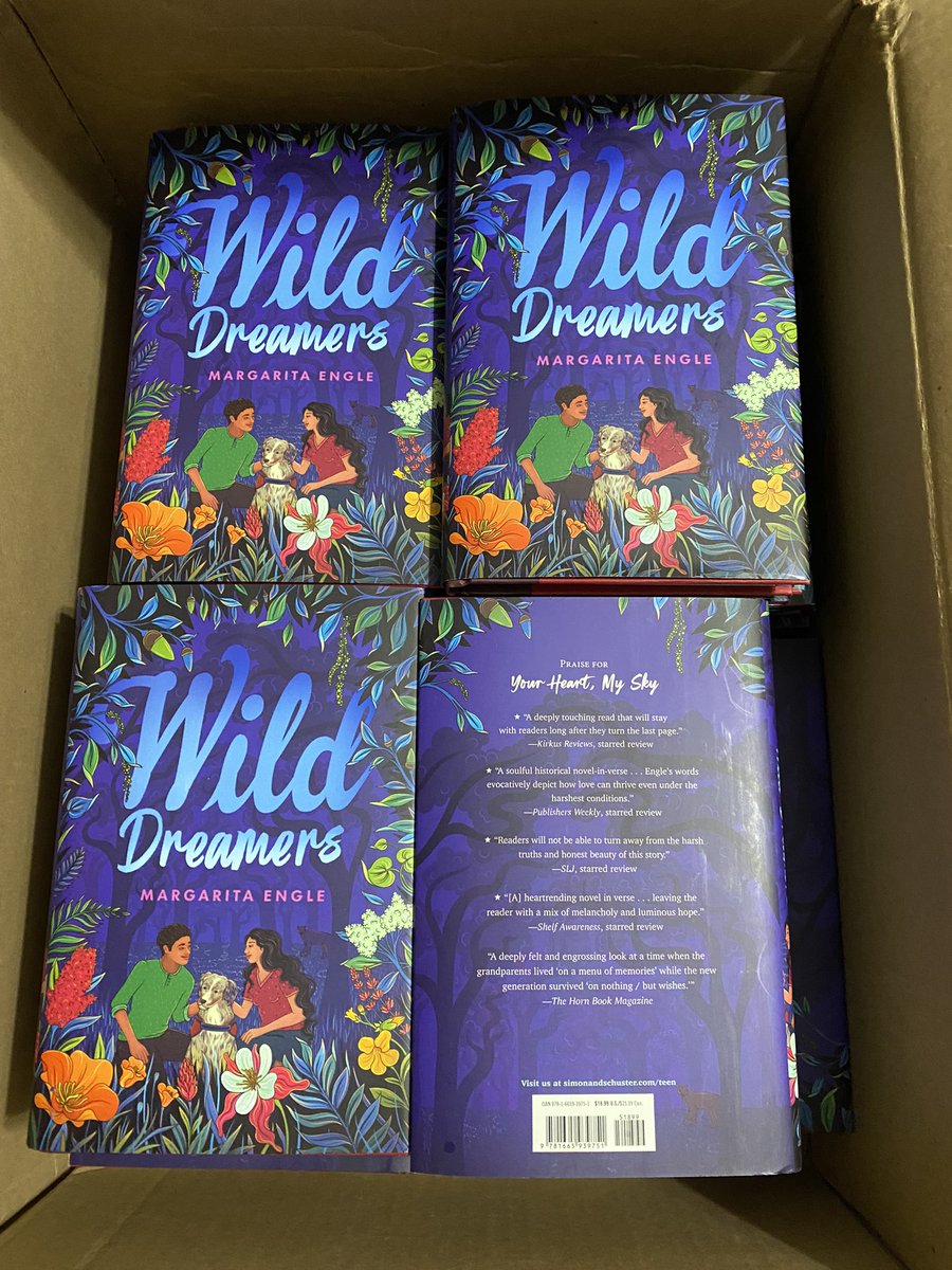 Author's copies arrived! Gorgeous #GabiDalessandroArt @simonteen #WildDreamers #MargaritaEngleBooks #NewBooks #YAbooks #StemBooks #LatinxBooks #LatineBooks #CubanAmericanAuthor #rewilding #ConservationDog #puma #WildlifeCrossing