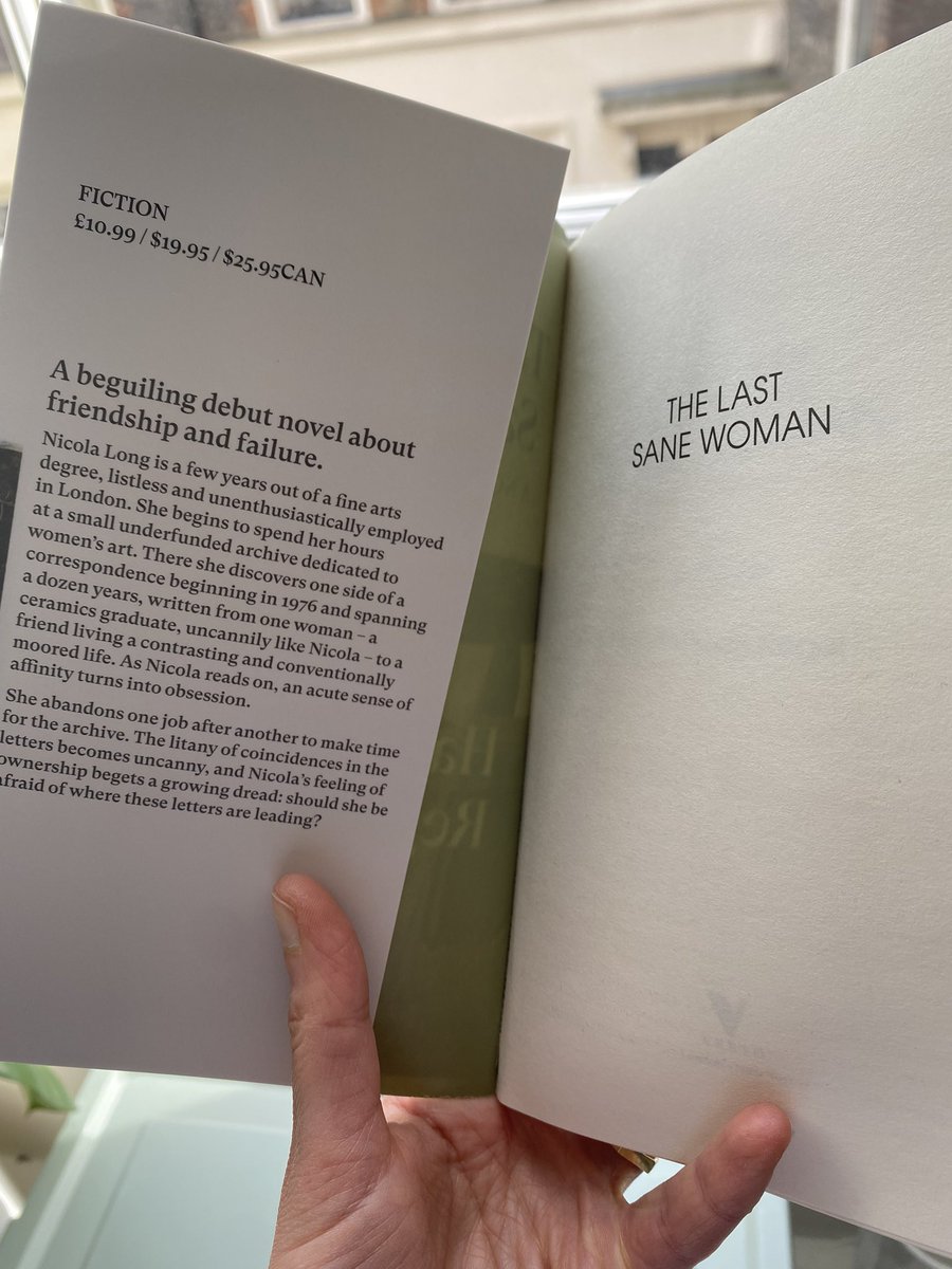 Finished copies of @HannahRegel’s The Last Sane Woman just in, ‘a brilliant, slyly funny, and acutely observed meditation on the process both of the making of objects and of one’s own life’ (says Sophie Mackintosh!) out in July from @VersoBooks 🌞