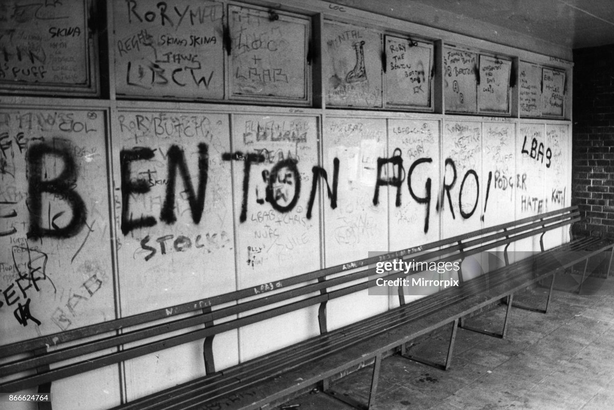 Graffiti at Longbenton station, Newcastle upon Tyne (1977)