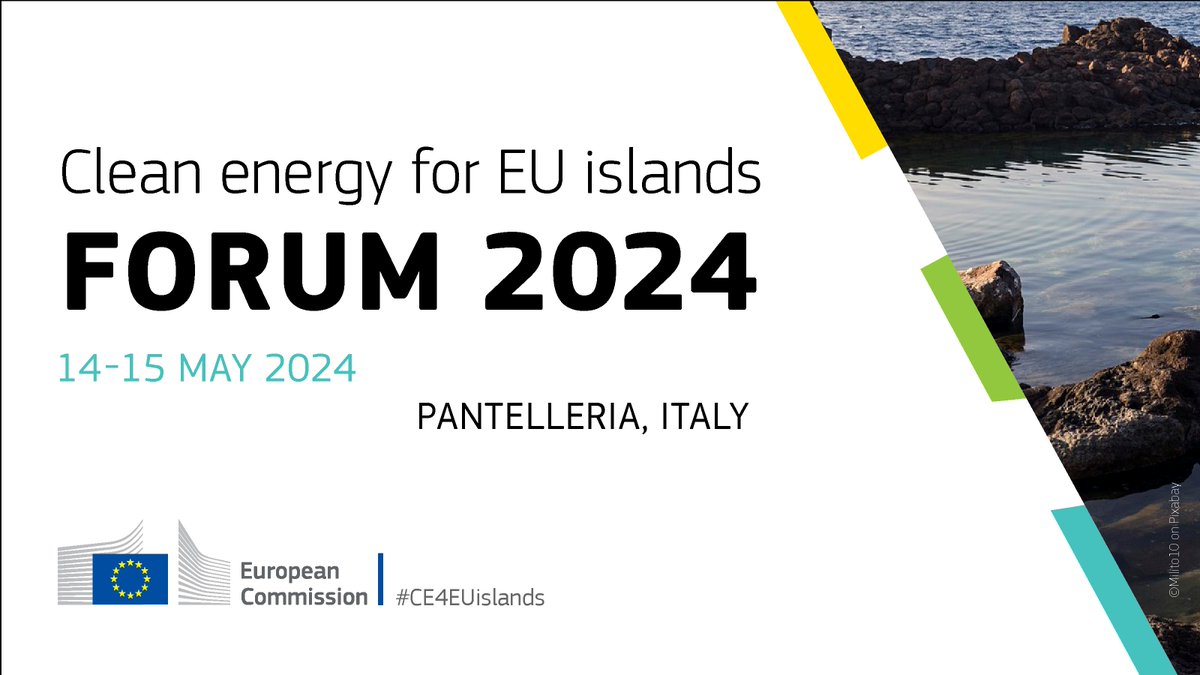 The Clean Energy for EU islands forum 2024 is happening on 14-15 May in Pantelleria 🇮🇹. Explore the EU islands #EnergyTransition, meet local stakeholders, and become part of the community. Register 👉 europa.eu/!hdXqMb #CE4EUislands