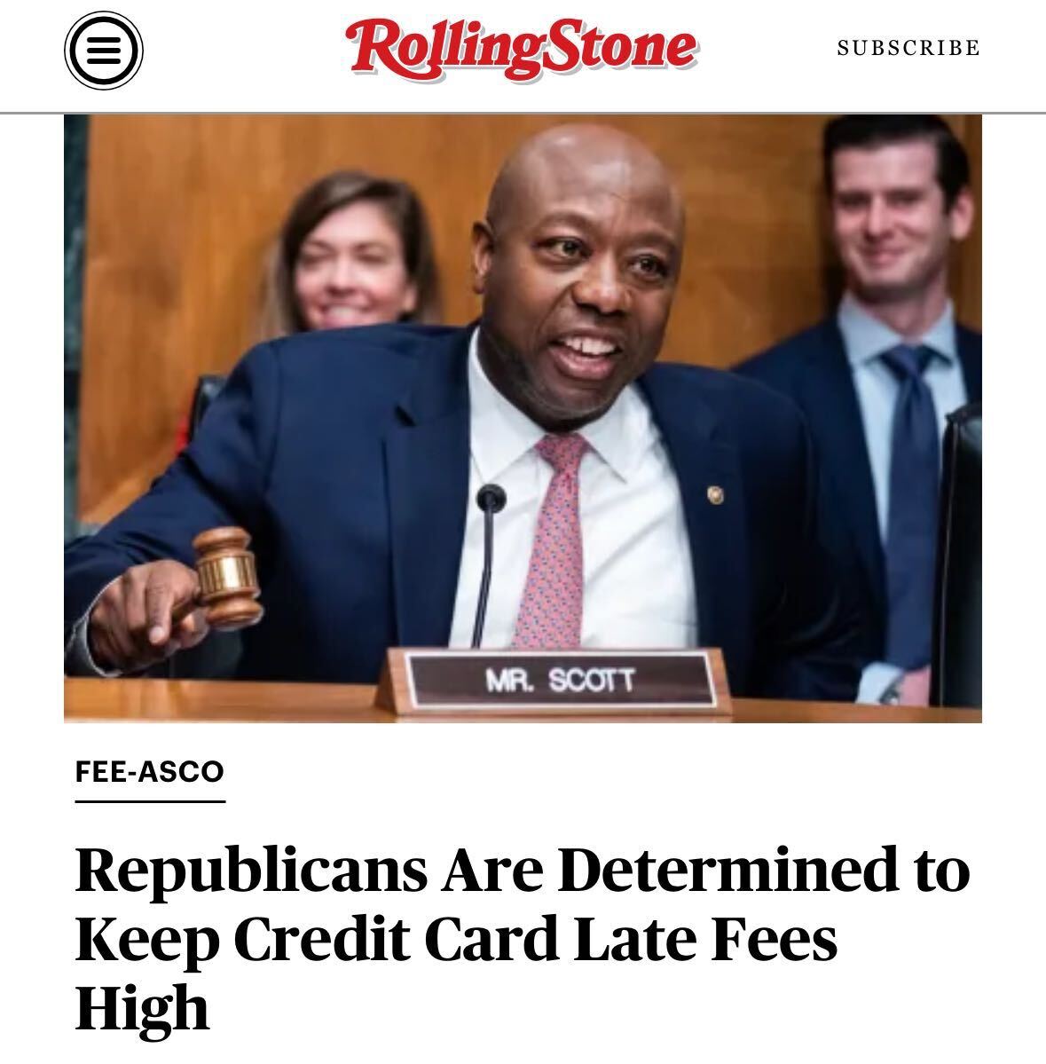 For all the time Republicans spend complaining about the economic struggles faced by everyday Americans, they remain steadfast in their commitment to ensuring major corporations can continue squeezing their customers. Story: rollingstone.com/politics/polit…