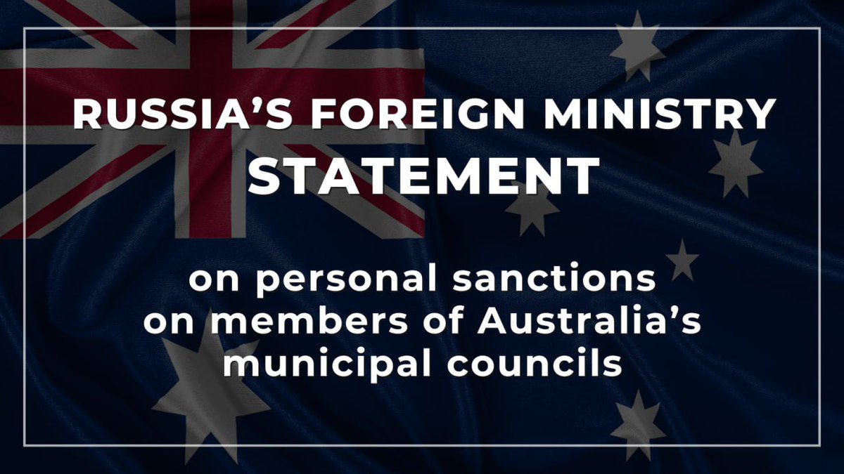 ❗️ In response to the politically motivated sanctions imposed on Russian private individuals & legal entities by the Government of Australia, the decision has been made to indefinitely deny entry to Russia to 235 Australian nationals. 🔗 Read in full: t.me/MFARussia/19926