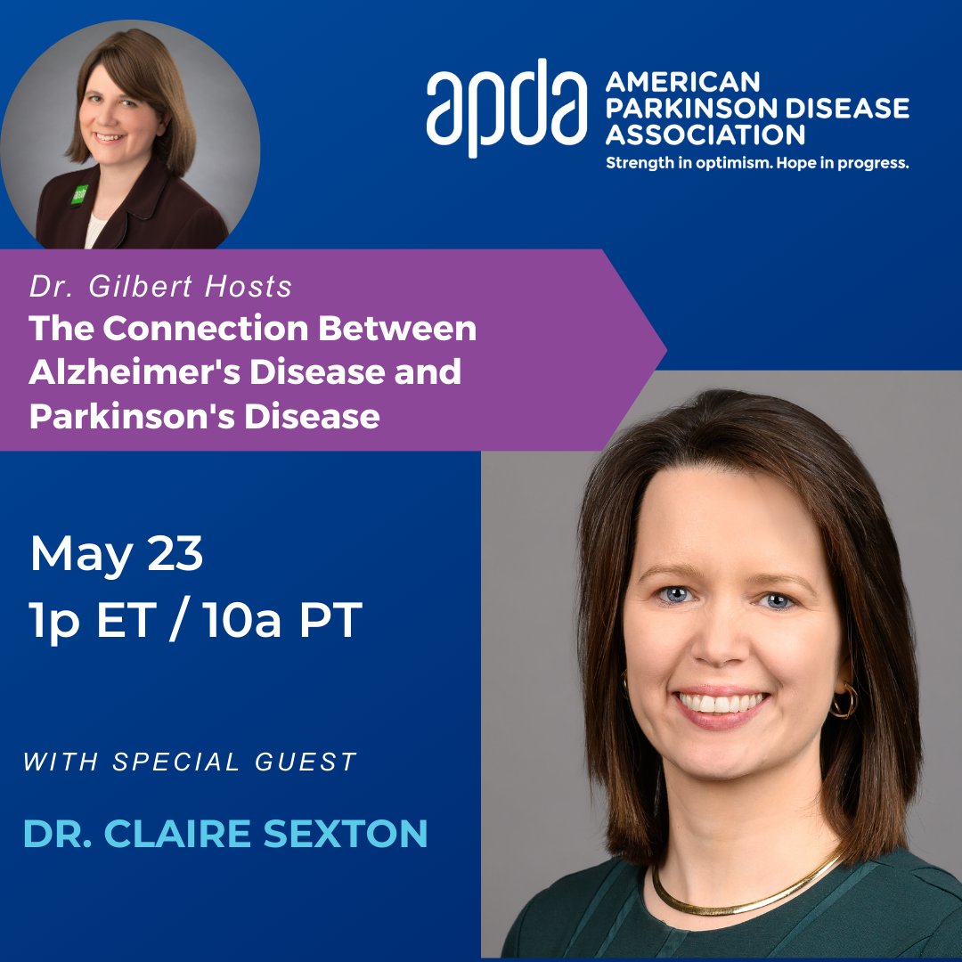 Parkinson’s disease (PD) is the second most common neurodegenerative disease after Alzheimer’s disease (AD). AD and PD are distinct diseases, but they share some similarities. Join us on Thursday, May 23, as we talk with Dr. Claire Sexton. apda.link/TheConnection