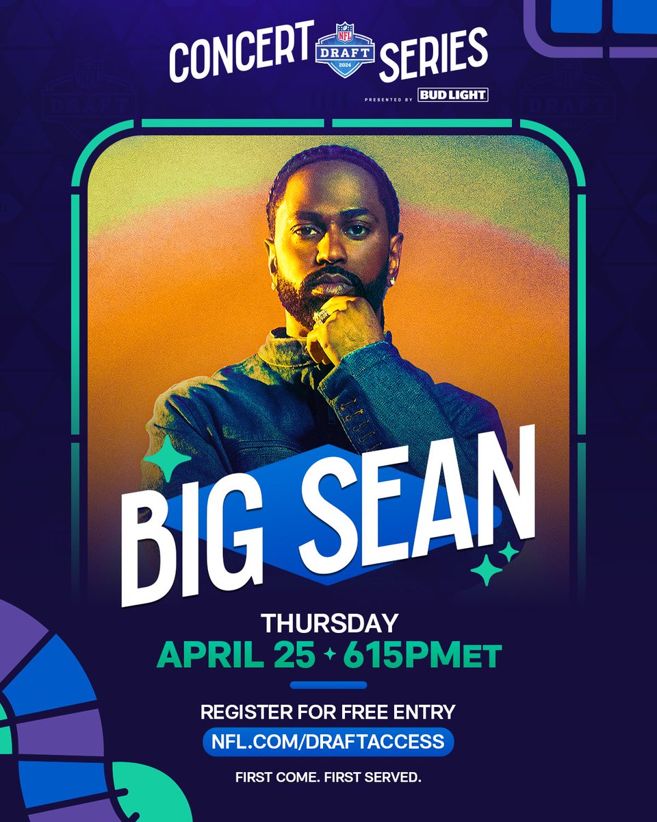 .@BigSean is coming to the 2024 #NFLDraft 🔥 Watch Big Sean perform LIVE from Detroit to kick off night one.