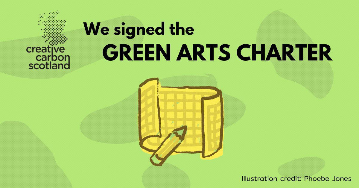 We’re delighted to have signed the Green Arts Charter, a collaborative sustainability agreement designed for and by Scottish arts and cultural organisations in the Green Arts Initiative. Read more and sign up to the charter: creativecarbonscotland.com/green-arts-ini…