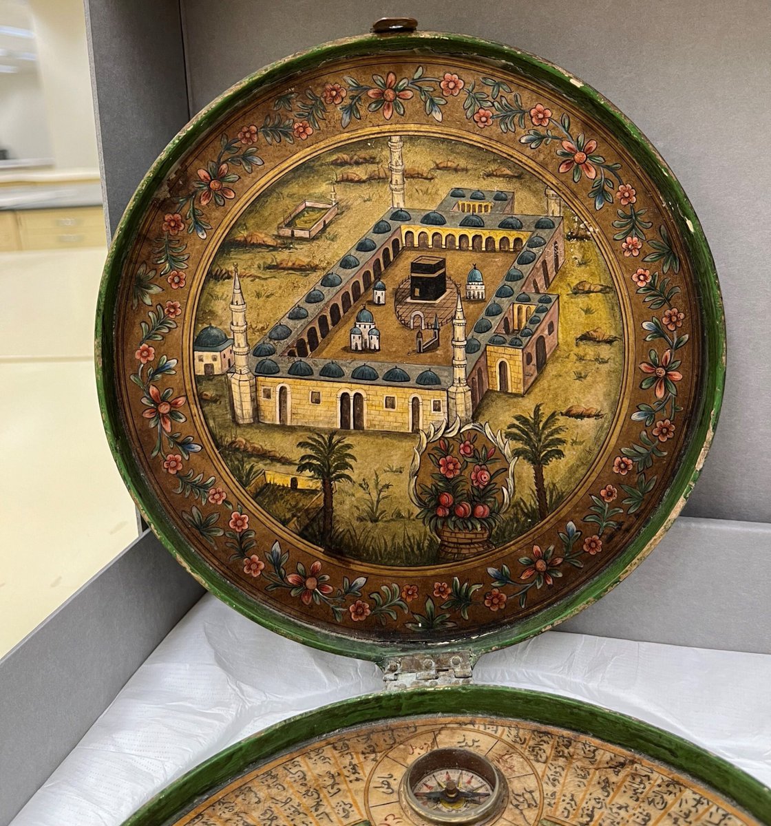 Don't miss our latest blog post, 'Finding the Direction of Mecca: A Qibla Compass from the Ottoman Era,' which discusses a new geographical instrument recently added to our collections. The full post is available online here: blogs.loc.gov/maps/2024/04/f…