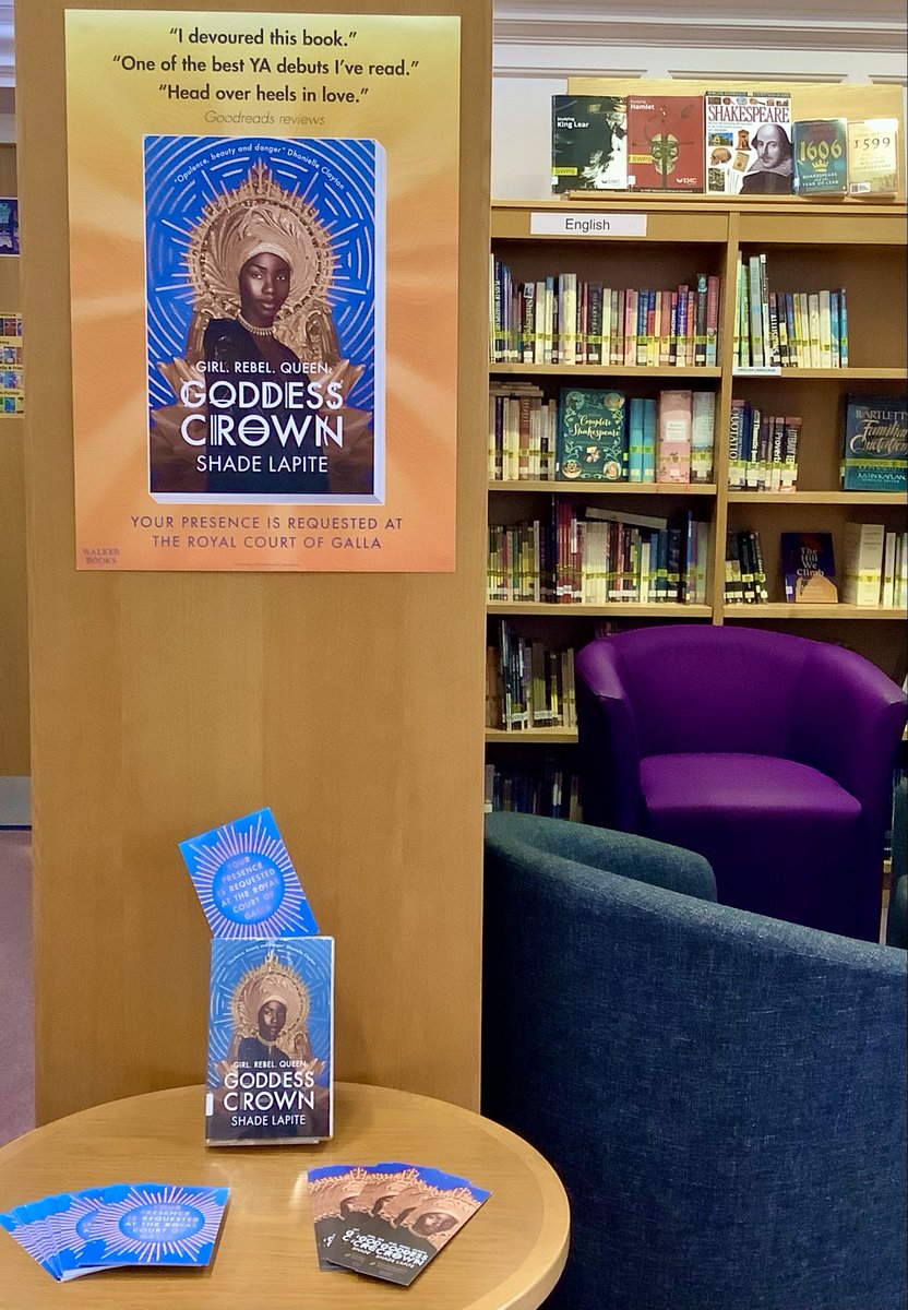 Thank you to @toppsta for our copy of #GoddessCrown by S. Lapite @TheShadyFiles @WalkerBooksUK. Now we can curl on a comfy chair and #Read 🤩🤩🤩 #ToppstaSchoolDisplay