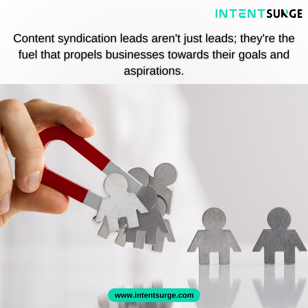 Content syndication leads serve as the bridge connecting businesses to their most valuable prospects. We syndicate content and cultivate leads that pave the way for unparalleled success. 

#IntentSurge #B2B #Business #ContentSyndication #LeadGeneration #B2BSuccess