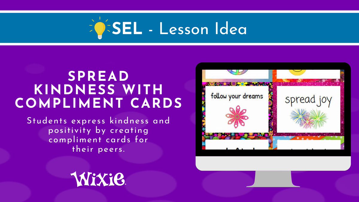 💡 Wixie Lesson idea: Spread Kindness with Compliment Cards for #HighFiveDay Students express kindness and positivity by creating compliment cards for their peers. Check it out 👇 wixie.com/org/resources?…