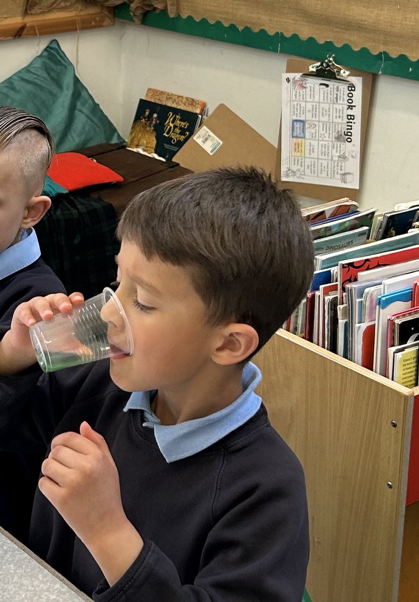 Can you fool your senses? KS1’s science this week was an investigation to find out! They had to guess what flavour each water was after seeing and smelling it. They found it was quite difficult! Which one do you think is the watermelon or strawberry flavour?