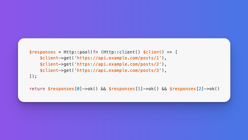 laravelbackpack's tweet photo. #Laravel Tip

Effortlessly make concurrent HTTP requests using `pool()`: https://t.co/twpOFxj3rt
