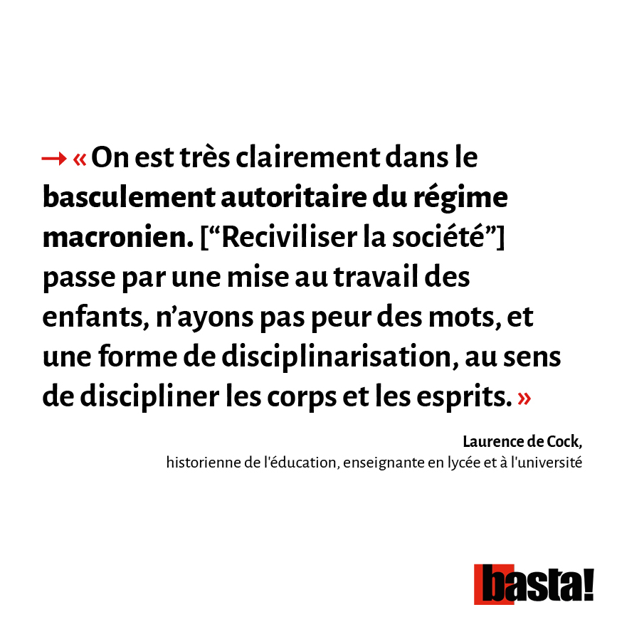 bastamedia_'s tweet image. &quot;Il y a un souhait de cibler, de punir, les classes populaires et leurs enfants. C’est eux dans la ligne de mire. Toutes les décisions prises relèvent d’un mépris  de classe absolu&quot;

Entretien à relire après le &quot;sursaut d&apos;autorité&quot; de Gabriel Attal 👉 basta.media/laurence-de-co…