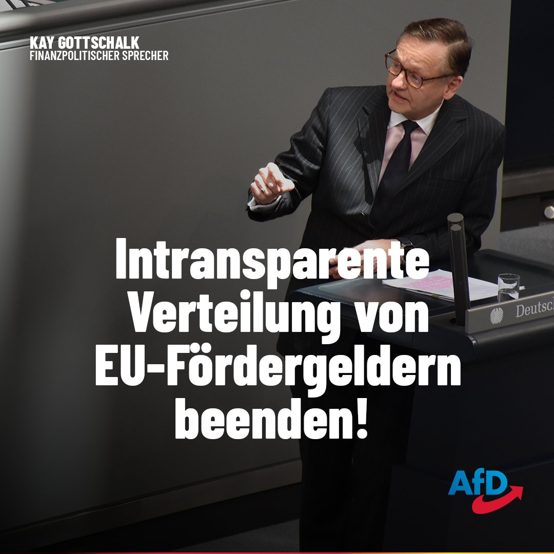 Gerade bei EU-Fördergeldern verdient der Steuerzahler größtmögliche Transparenz! #EU #AfD #KayGottschalk afd-gottschalk.de/pressemeldunge…