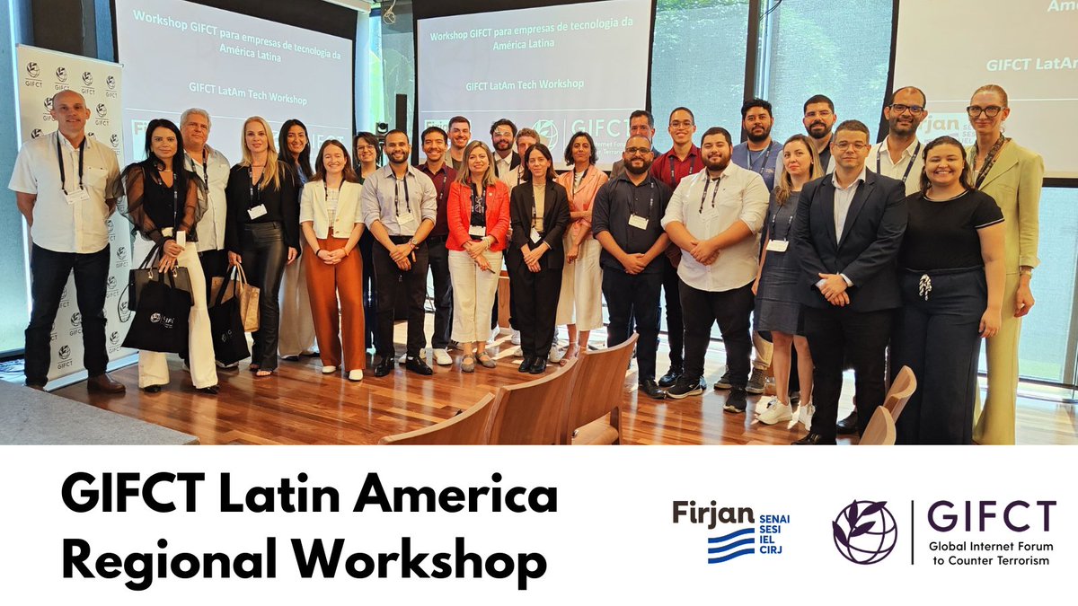 Such a pleasure hosting @GIFCT_official LatAm workshop in Brazil with @firjan to bring tech, government & experts together to talk regional terrorist & violent extremist threats + how to counter. Amazing panel with @UN_CTED, @yubo_app & Brazil intel.